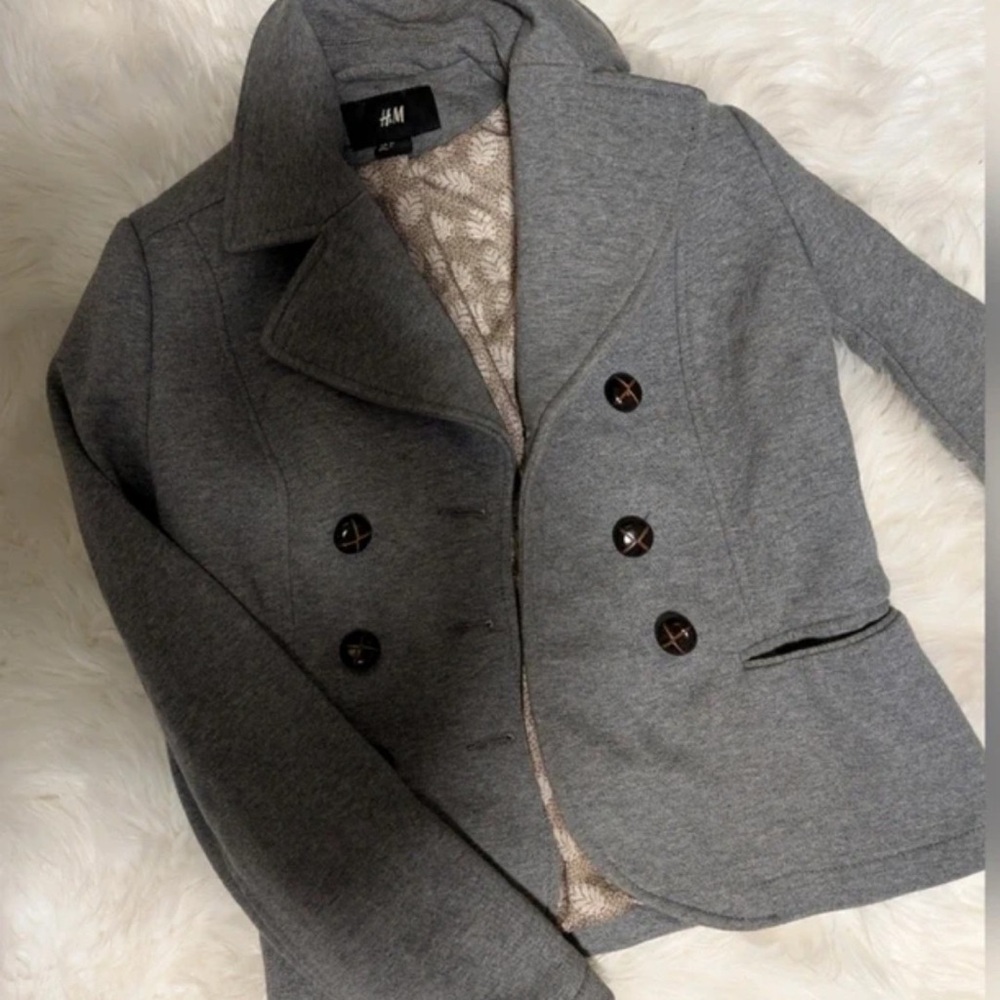 H&M Gray Double-Breasted Blazer